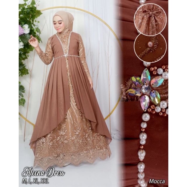 KEBAYA MODERN // KEBAYA WISUDA // ALEENA DRESS // BAHAN TILLE BORDIR MIX CERUTY BABYDOLL + PAYET // By SABANA