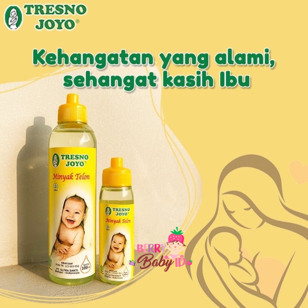 Tresnojoyo Paket Minyak Telon Bayi 3 Pak 100 ml GRATIS 3 Pak 30 ml Tresno Joyo Berry Mart