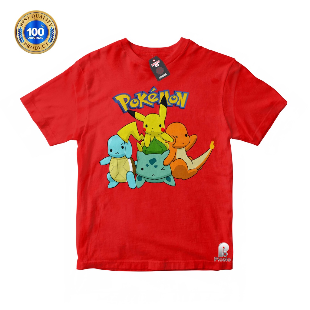 BAJU ANAK KAOS ATASAN ANAK MOTIF POKEMON PIKACHU Bahan COTTUN UNISEX