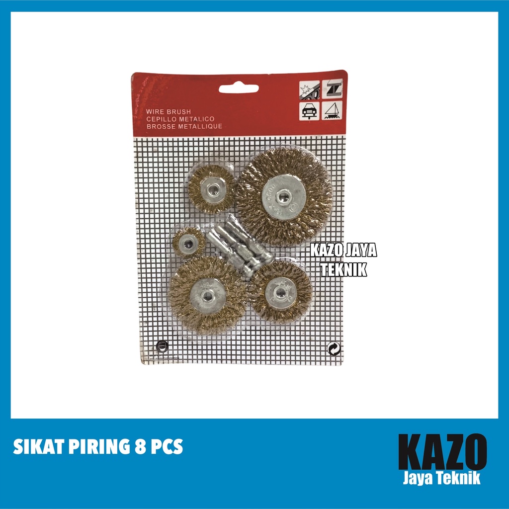 Mata Bor Sikat Kawat Piring 8 Pcs /Sikat Kawat Kuning