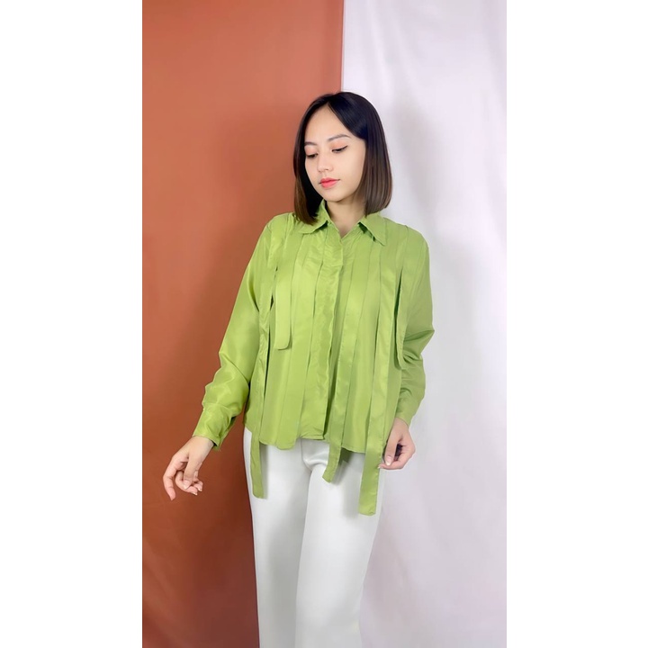 Tq88indonesia Fashion Blouse Wanita Lengan Panjang Terbaru /  BINA SHIRT / Baju Atasan Cewek / Blus / Pakaian Casual Cewek