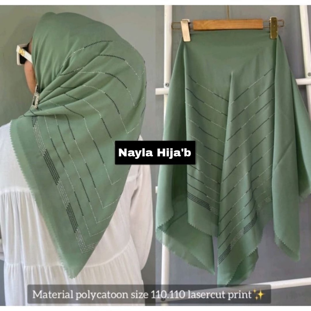 Kerudung Segi Empat Payet Mewah Bella Lasercut Hijab Segiempat Bella Payet Glamour Pasar Hija'b