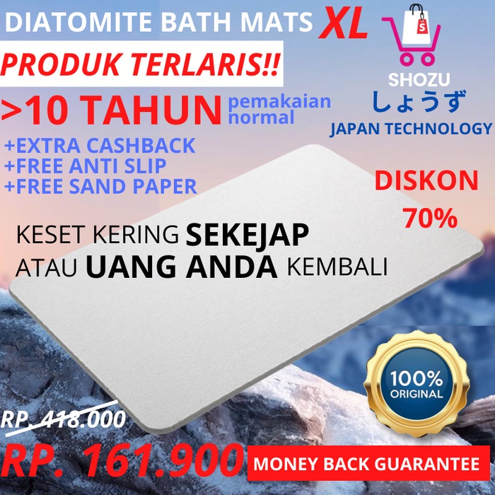 Keset Kamar Mandi Diatomite / Keset Super Serap Anti Air Original Batu