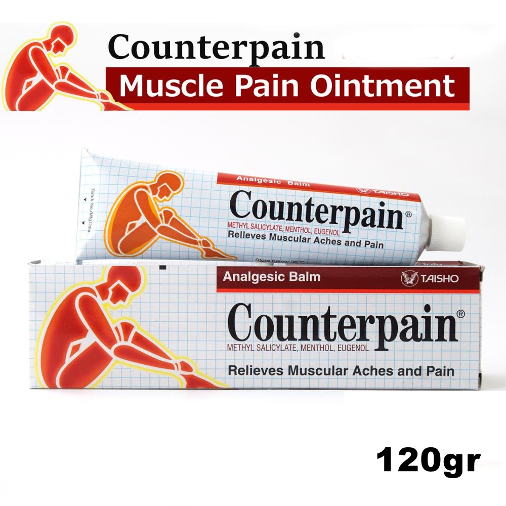 [TAISHO] Thailand Counterpain Analgesic Balm 120gr Pereda Nyeri Otot/Sakit Pinggang/Leher dan Pundak/Salep Keseleo Nyeri Rheumatoid Arthritis [Original]