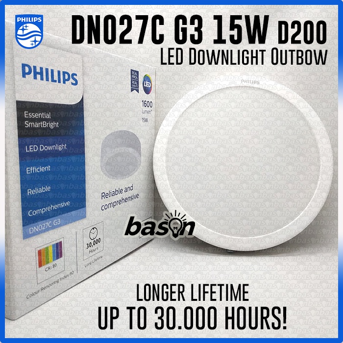 PHILIPS DN027C G3 15W D200 8 inch Surface Mounted LED Downlight Outbow