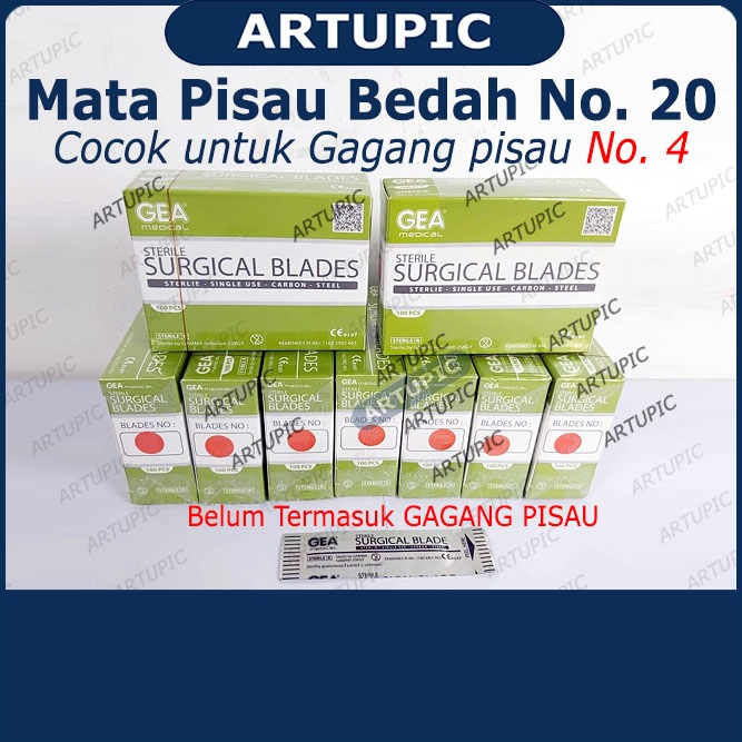 Mata Pisau Bedah Nomer 20 untuk TERNAK HEWAN Surgical Blade Bisturi Scalpel Bedah Operasi