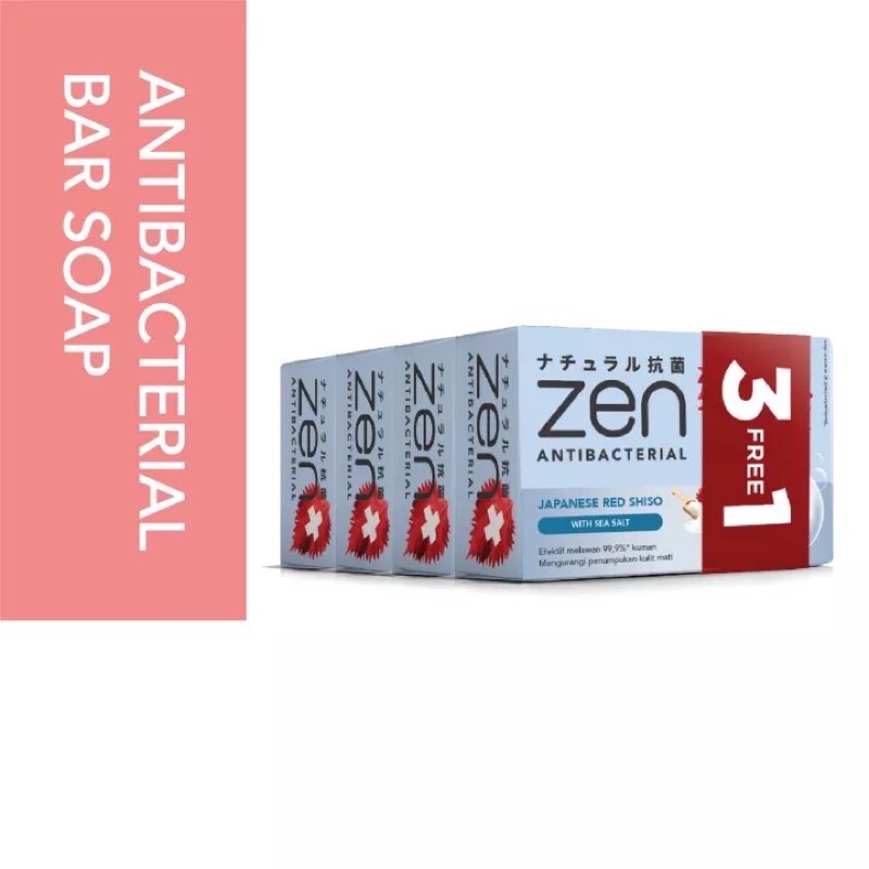 (Paket isi 4) Sabun batang Zen bar soap 70gr banded isi 4pcs
