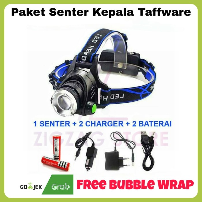 Senter Camping Senter Kepala Xml L2 High Power + Charger