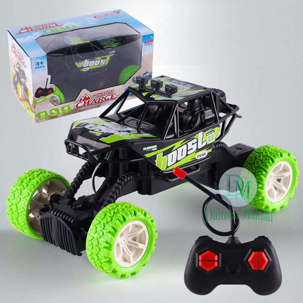 Mainan anak mobil mobilan remote control rc off road climbing jeep monster charge