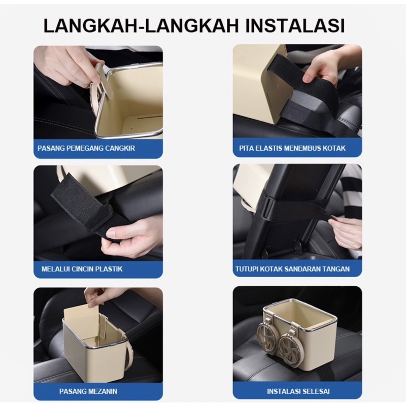 Kotak Tisu Multifungsi Untuk Sandaran Tangan Mobil Holder Cup Kotak Tisu Organizer Multi