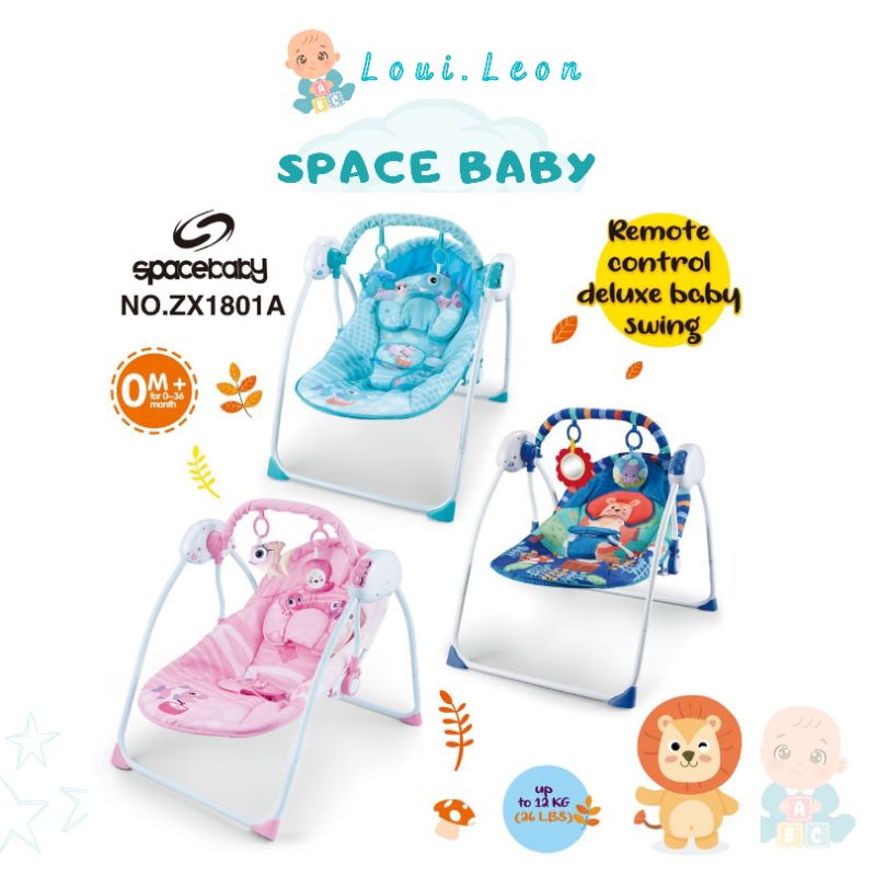 Spacebaby Remote Control Deluxe Baby Swing ZX 1801A Bouncer Kursi Ayun Bayi Space Baby Bouncher