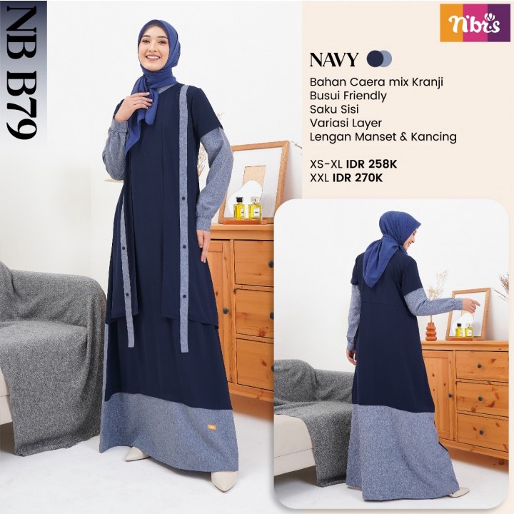 Gamis Nibras Terbaru NB B79 / Gamis Dress Maxy / Fashion Muslim Nibras