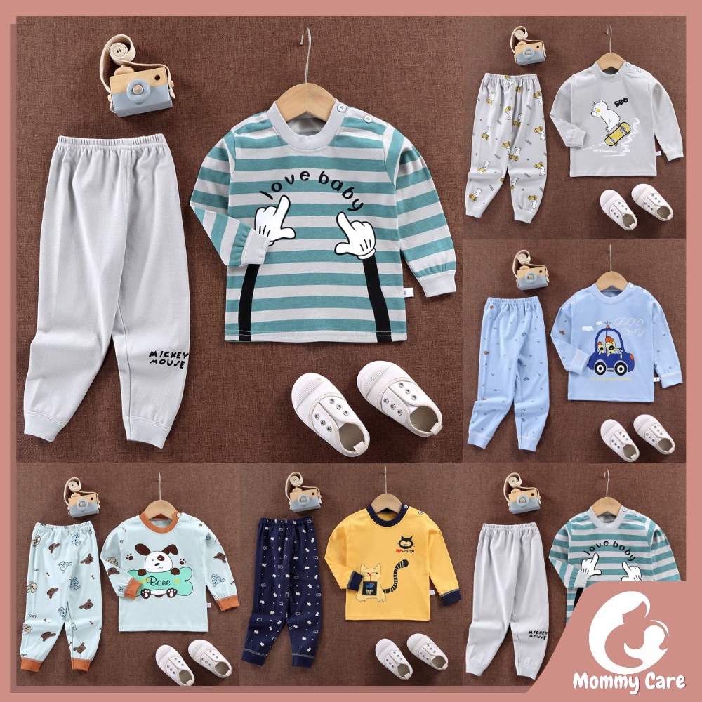 MOMMYCARE BAJU TIDUR ANAK SETELAN PIYAMA BAYI SET LENGAN PANJANG BAHAN LEMBUT BAJU TIDUR BAYI #C13-#C17