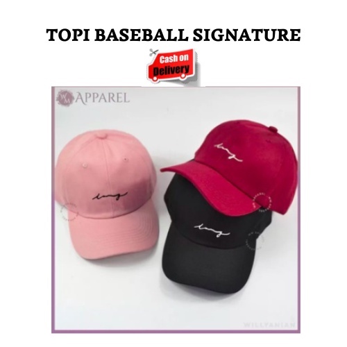 Topi Baseball Bordir Signature Ring Besi Unisex