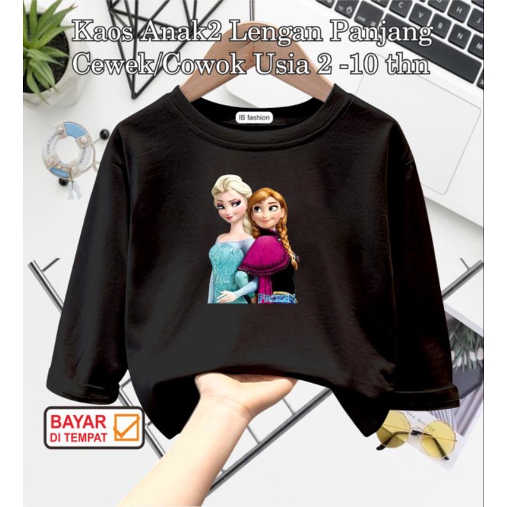 ((IB))KAOS ANAK PEREMPUAN PANJANG/FROZEN DIGITAL SABLON