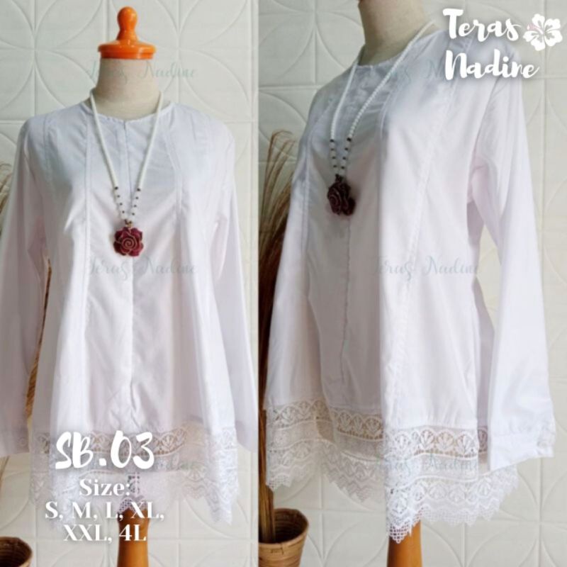 Jual Blouse Putih Polos Atasan Putih Polos Baju Kerja Putih Polos Baju