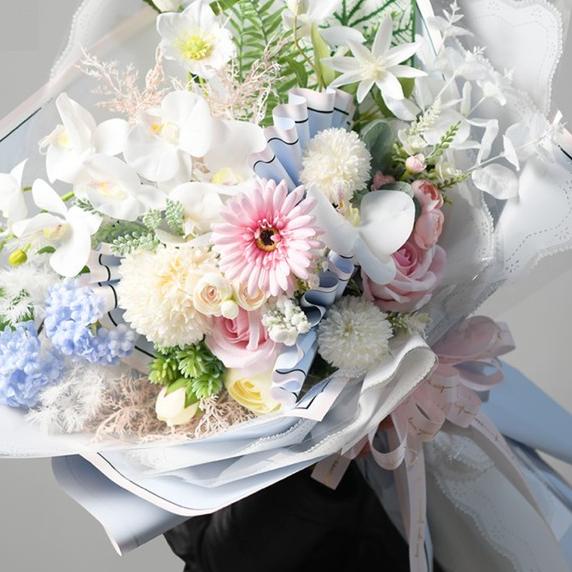 

[20 LEMBAR] Flower Wrapping Paper Lis BiColor Frame Kertas Buket Bunga - Chocolate