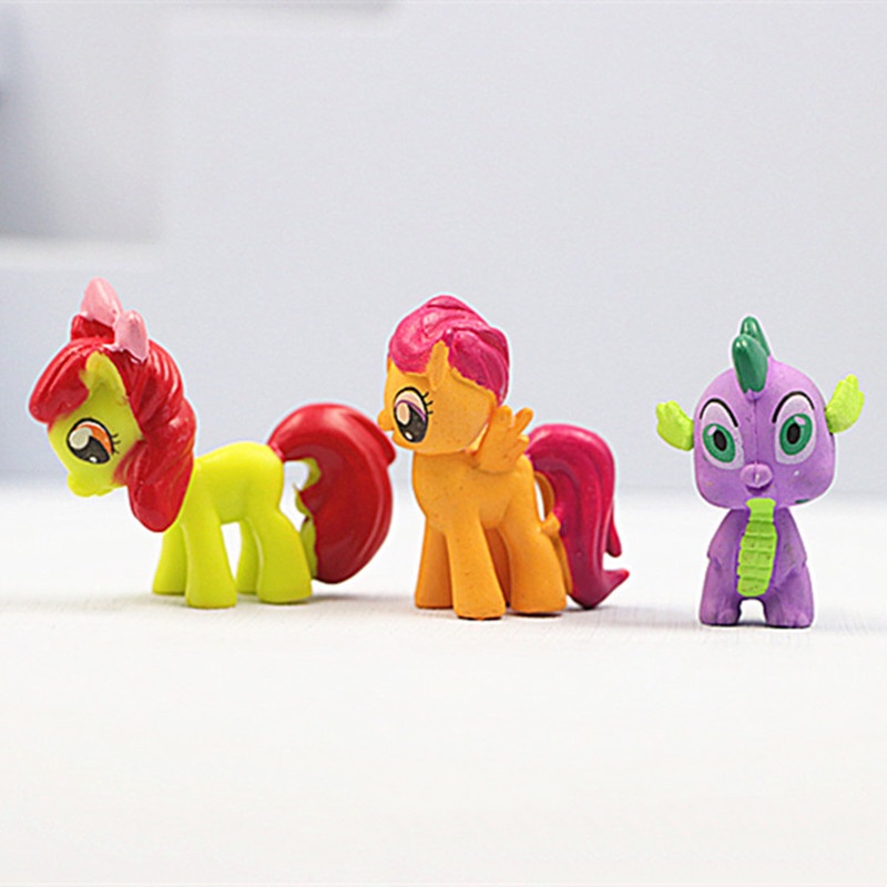 12pcs / set Mainan Action Figure Anime My Little Pony Mini Bahan PVC Untuk Dekorasi Kue