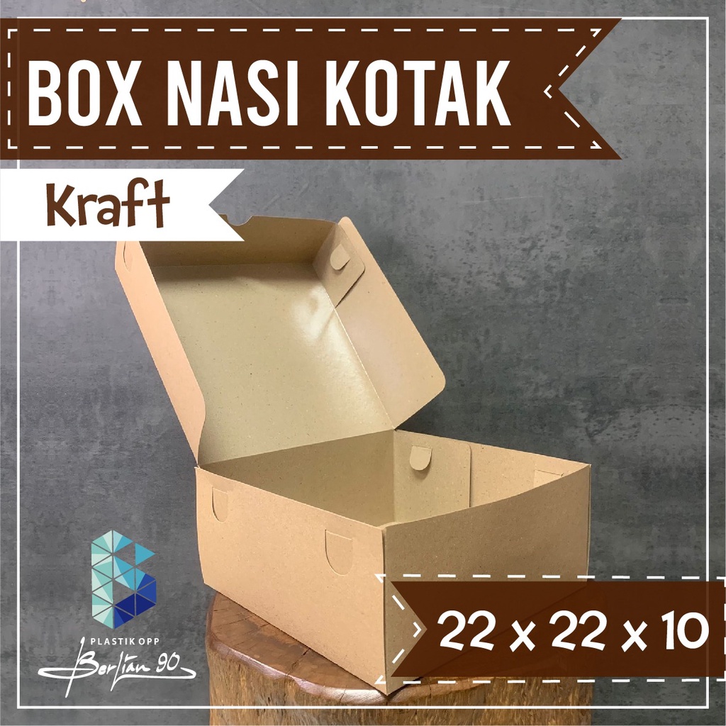 

Dus Box Nasi Catering uk 22x22x10 cm isi 50 pcs / Dus Nasi / Kotak Nasi Kue / Box Nasi Kotak Dus Catering Polos Kotak Nasi