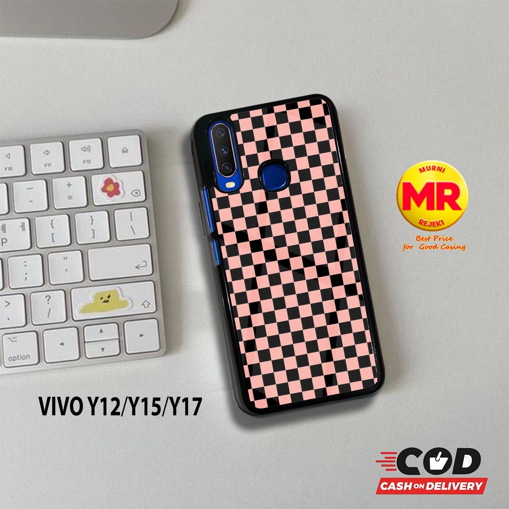 CASE VIVO Y12 Y15 Y17 - CASING VIVO Y12 Y15 Y17 -  MOTIF KOTAK 002 Murni case - casing aero - softca