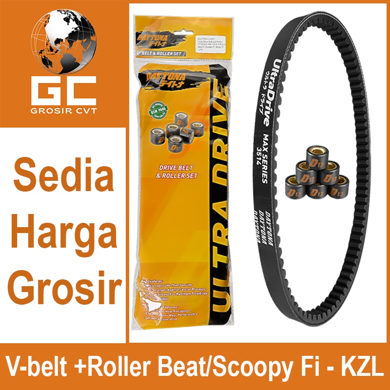 Vanbelt SET assy Beat Vario Scoopy Spacy Fi 110 Daytona Ultra Drive Belt+Roller 4455 3514