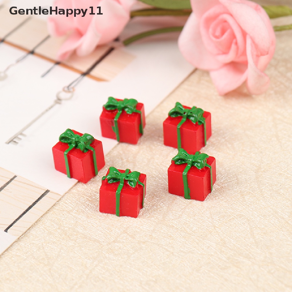 GentleHappy 5PCS 1/12 Scale Miniature Dollhouse Christmas Gift Box Decoration Accessories id