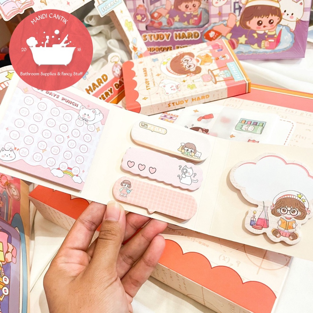 

lkjj JURNAL 4 IN 1 KODE S001 STUDY HARD (WASHI TAPE STICKERSTICKY NOTESNOTEBOOK A5)