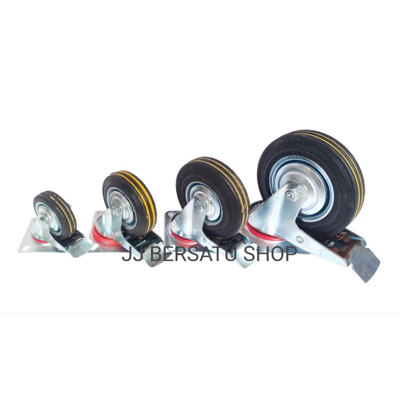 roda etalase/ roda troli 3 inch karet plus rem