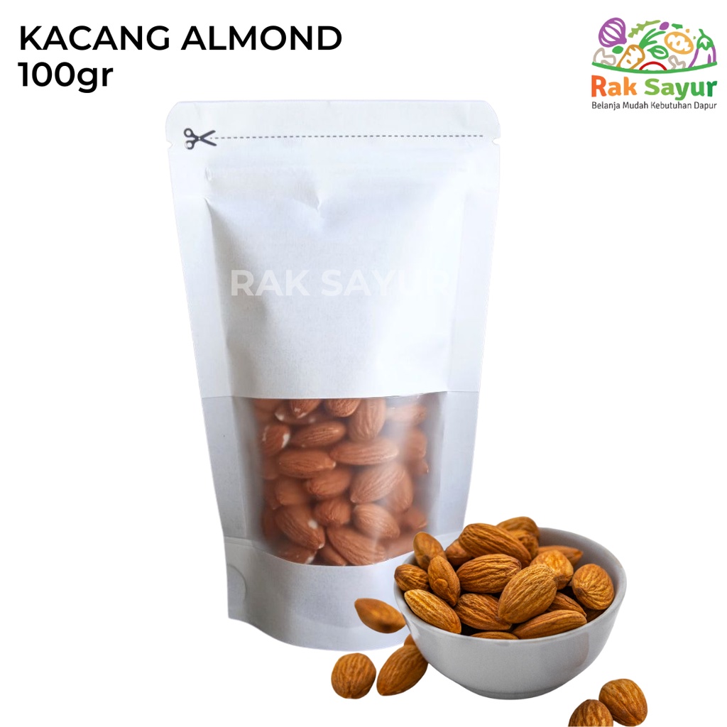 

Kacang Amond 100gr Roasted Panggang sudah Dikupas Rak Sayur Padang