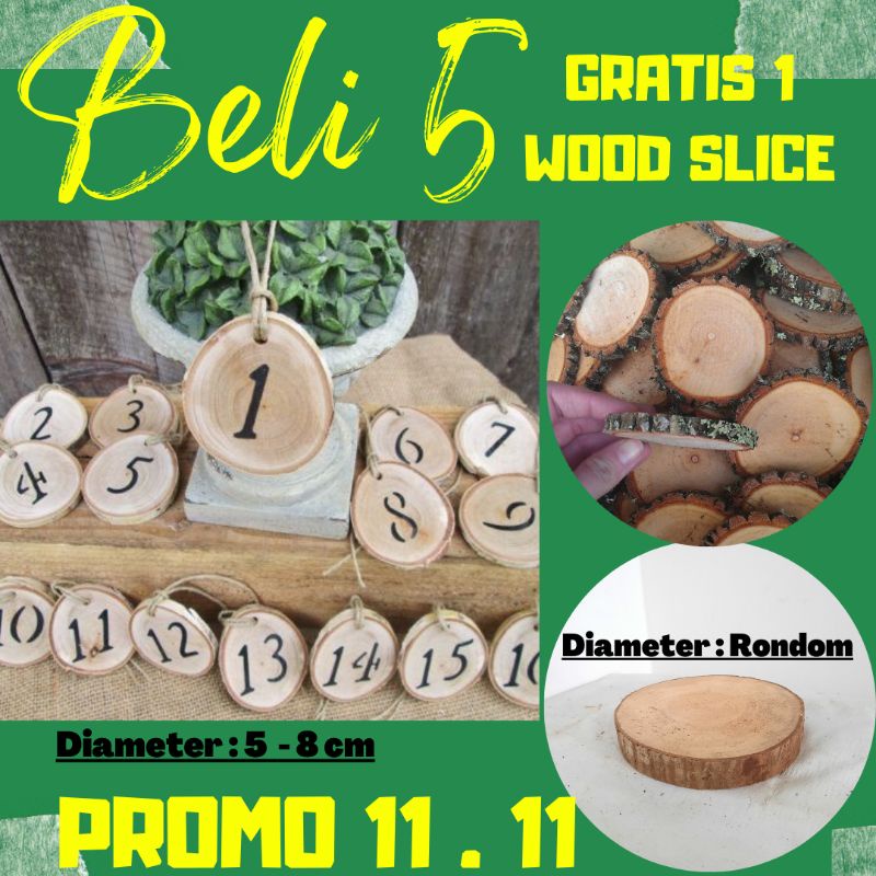 Jual Promo Wood Slice Potongan Kayu Gantungan Kunci Sovenir Kayu