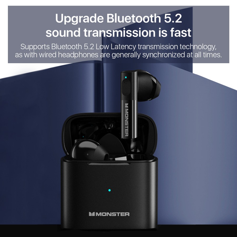 Monster XKT03 Wireless Bluetooth Earphone TWS Headset Earbuds - Putih