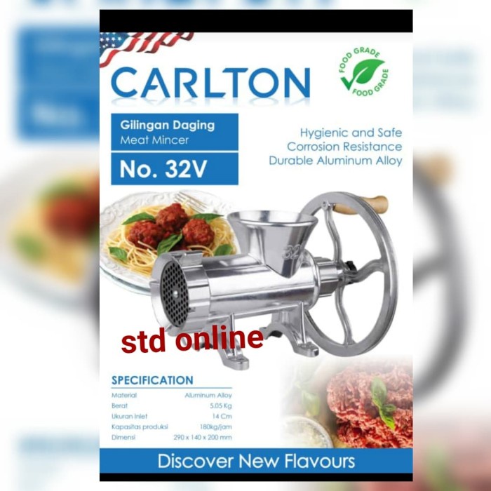 Gilingan Daging Mesin Giling Daging No.32 With Pully Stainlist Carlton