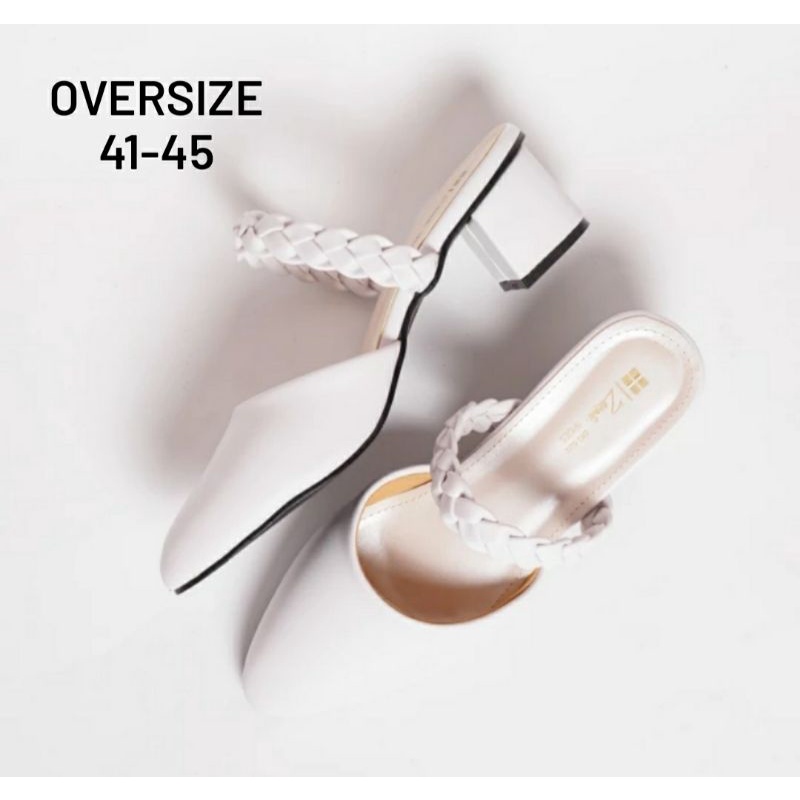 ORIGINAL Bustong Kulit Premium Wanita UKURAN besar 41-45 Sendal Kepang Pesta, 41