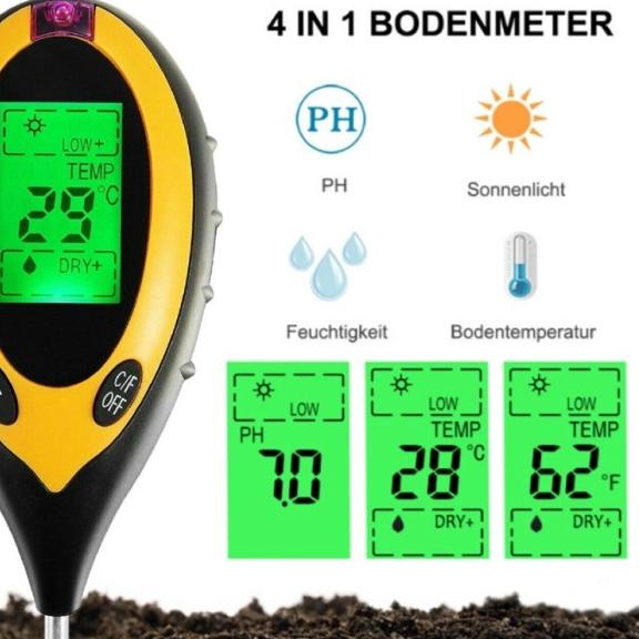 Digital Soil Analyzer Tester Meter Alat Ukur pH Tanah 3 4 5 in 1 - 4in1
