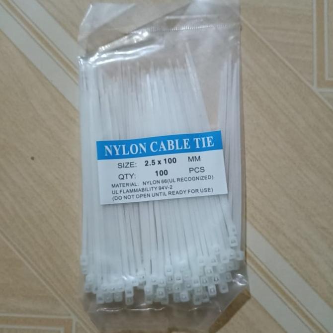 

COD Nylon Cable Tie 100mm 10cm 2.5x100mm Kabel Ties Tali Kabel Segel 100pc