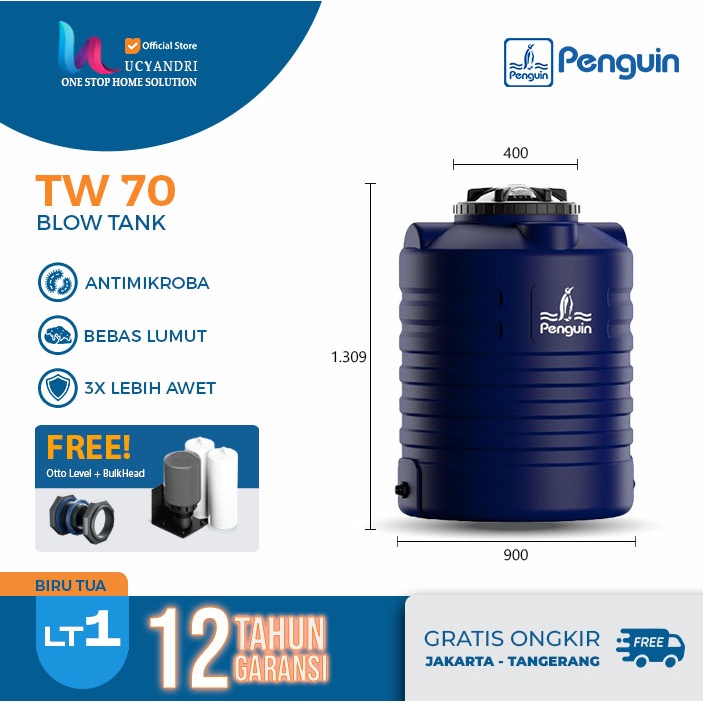 Tangki Air PENGUIN TW 70 Vol. 700 L Gelombang Tandon Toren Free Ongkir