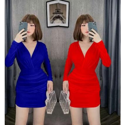 Update Mini Dress Lengan Panjang 1662 Dr.Vegini | Dress Wanita Mini Tangan Panjang Bahan Tebal Premi