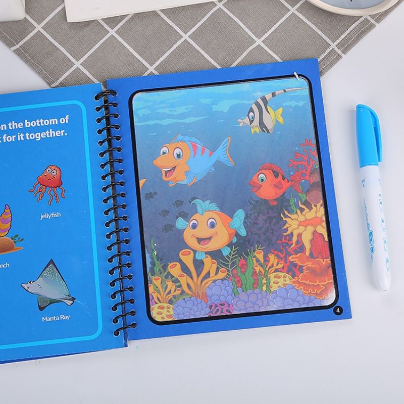 Magic Water Drawing Painting Book Buku Gambar Mewarnai Edukasi Mainan Anak
