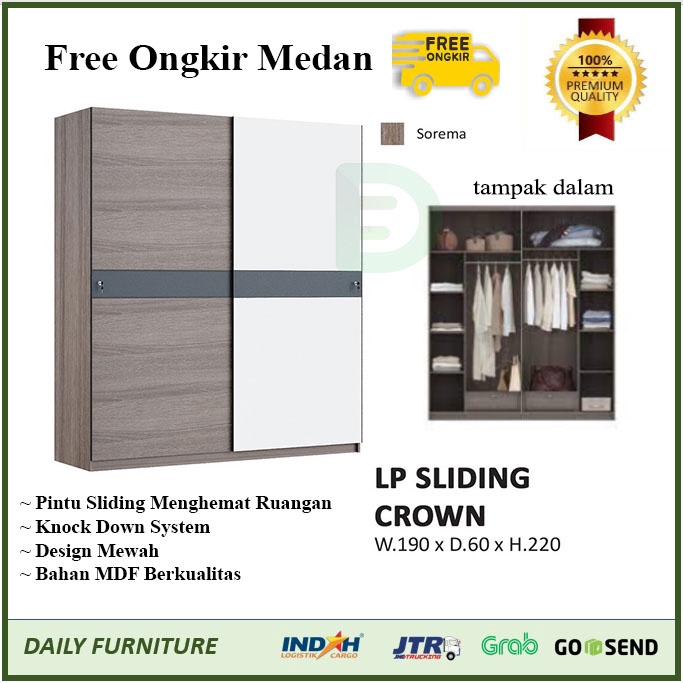 Lemari Pakaian Sliding Jumbo 4 Pintu Kaca Cermin / Sliding Wardrobe / Lemari Pakaian Minimalis Slidi