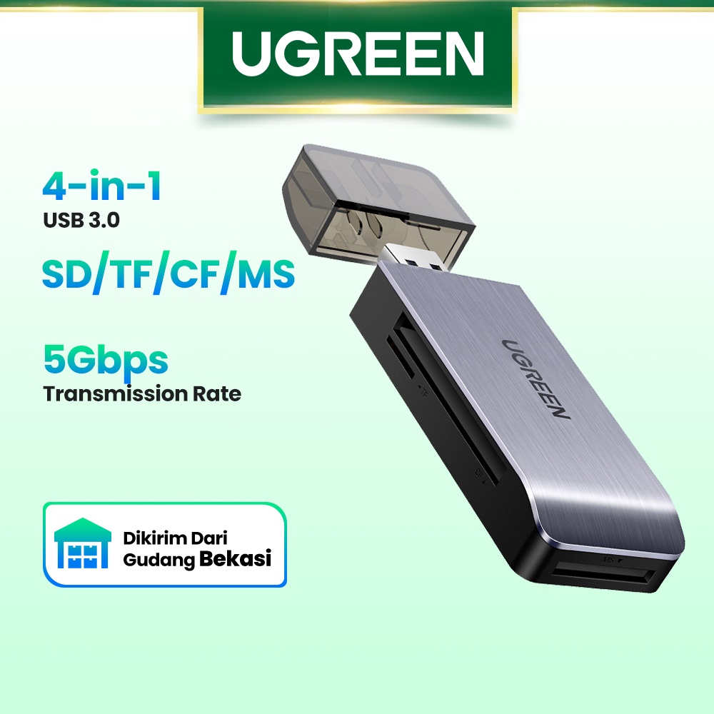 【Stok Produk di Indonesia】Ugreen Adapter Card Reader USB 3.0 Kecepatan Tinggi