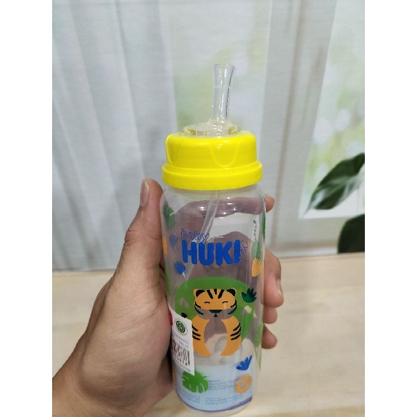 Paket Botol Huki Dengan Sedotan BPA Free 240Ml/DOT Nipple Gepeng Dan sedotan