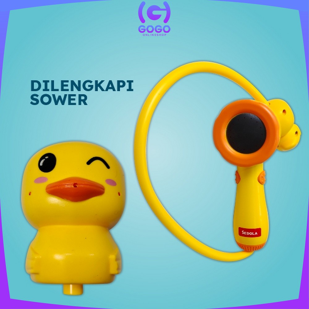 GOGO-M248 M249 Bebek Mainan Mandi Bayi Mainan Anak Balita Semprotan Shower Air Mandi Kepala Bebek / Shower Boneka Bebek