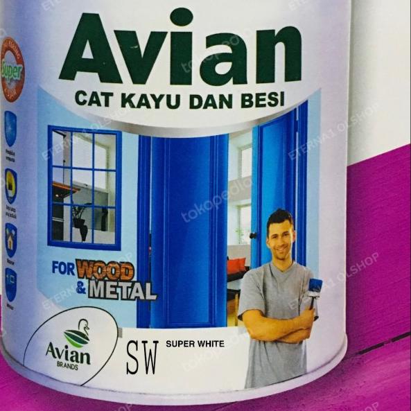 Avian SW Super white 1kg Cat besi dan kayu Putih mengkilat