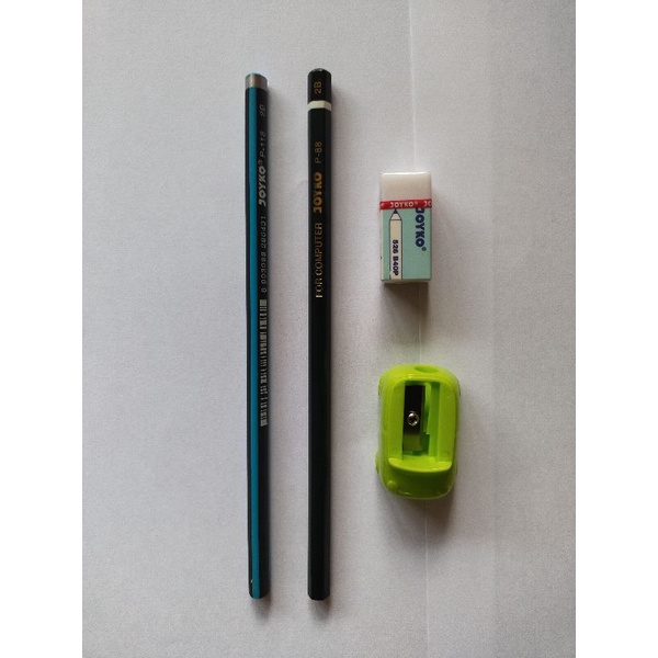 

Paket pensil, penghapus, ongotan