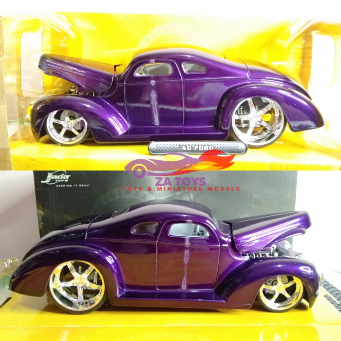 Diecast Jada Toys D-Rods Ford 40 Coupe Ungu Skala 1:24 Rare Item NUSEL