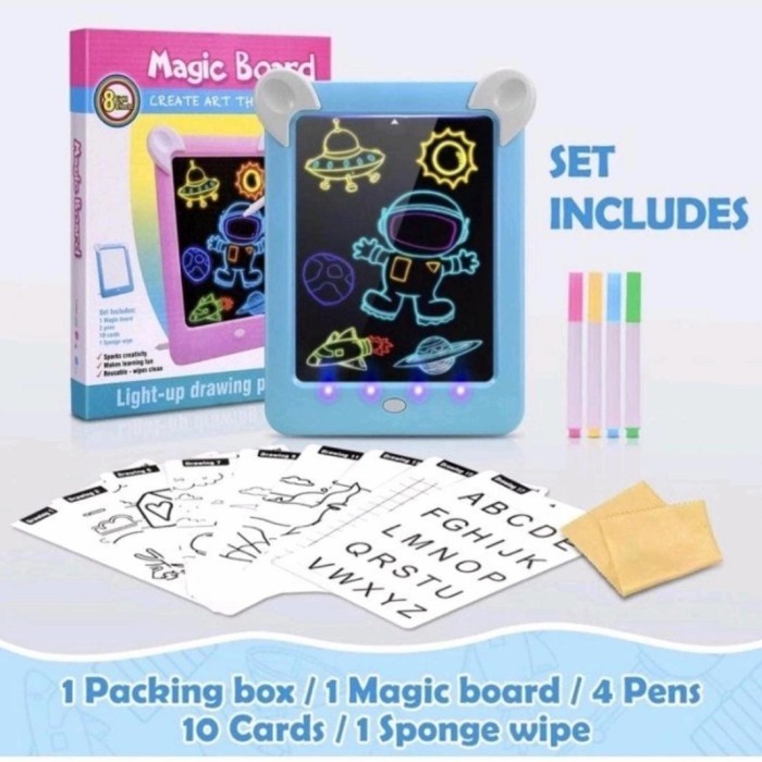 

Papan Tulis Magic Board Drawing Led 3D 85127 - Papan Tulis Anak Papan Gambar Ajaib