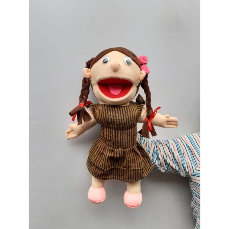 Boneka Muppet Perempuan Baju Lurik | Boneka Dongeng Mainan Edukatif