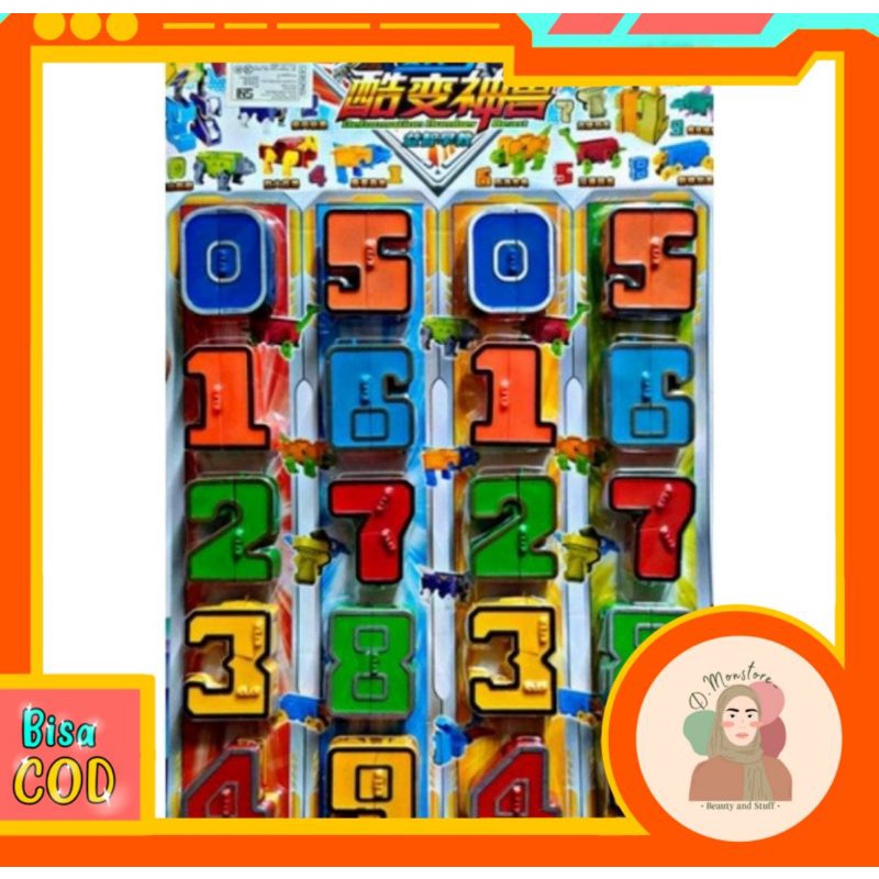 Mainan Robot Angka || Mainan Angka Berubah Bentuk Robot || Robot transform