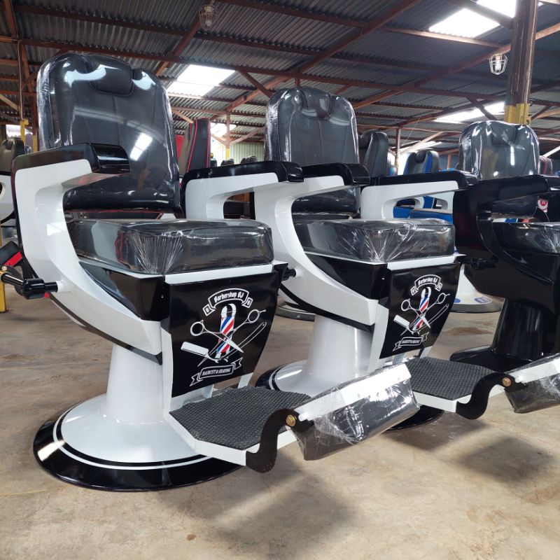 Jual KURSI BARBERSHOP WARNA HITAM-PUTIH [PM-88B] UKURAN JUMBO - KURSI