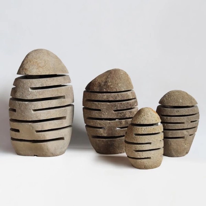 Tempat lampu batu kali taman / Hiasan lampu taman batu alam